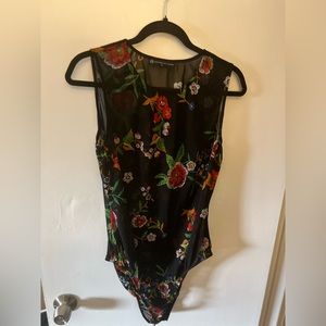 Fashion. To figure sheet printed bodysuit